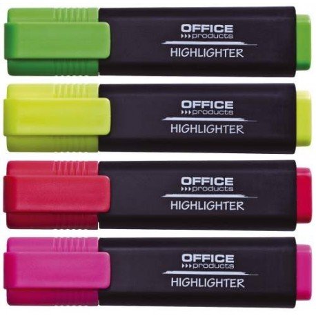  Highlighter OFFICE PRODUCTS Leuchtend 4er Pack Farbe: Gelb, Oragne, Rosa, Grün / Hohe Qualität für Bürozusammenarbeit
|