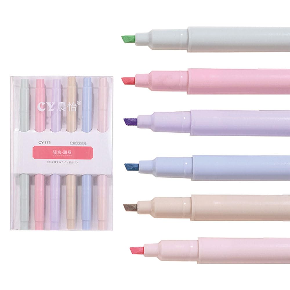 6er Textmarker, Bibel Marker, Lehrer Geschenk - 6 Farben Set, Highlighter Markerstifte